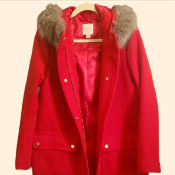 J. Crew - Womens Vail
Faux Fur Trim Hooded Parka Coat NWOT